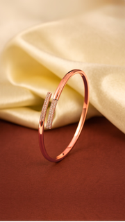 Minimal Rose Gold Open Bar Cuff